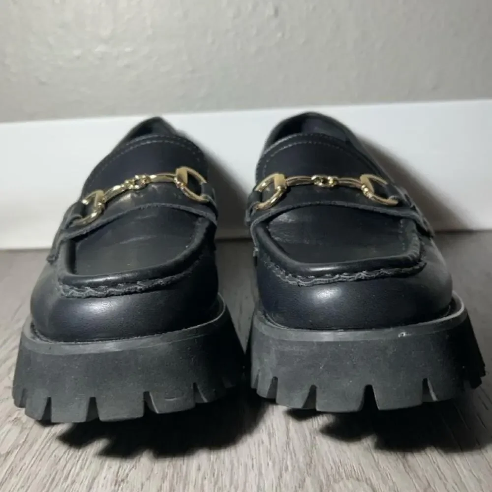 Sincerely jules black leather loafers